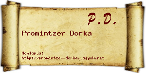 Promintzer Dorka névjegykártya